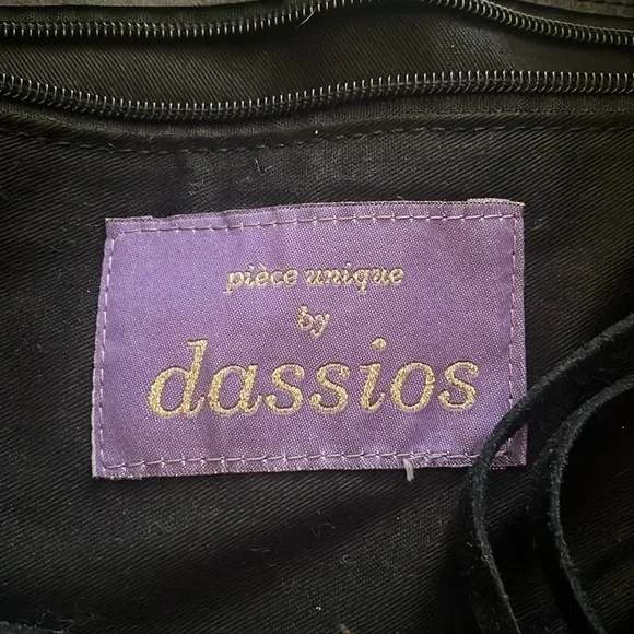 Dassios “Unique Piece” Genuine Leather Luxury Handbag Large Boho Hobo Tassel Bag - Picture 2 of 13